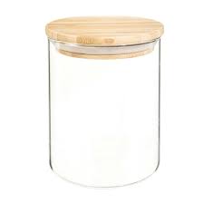 Bocal En Verre Et Bambou H 13 Cm Bocaux En Verre Bocaux Et Gros Pots En Verre