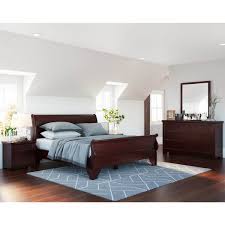 Pure mahogany wooden bedroom set. Carina Contemporary Mahogany Wood 4 Piece Bedroom Set
