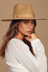 Rancher Light Brown Wool Fedora Hat