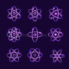 Collection Of Shining Atomic Structures On Dark Background Aff Atomic Shining Collection Background Dark Atomic Structure Dark Backgrounds Atom