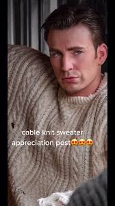 Chris Evans Cable Knit Sweater