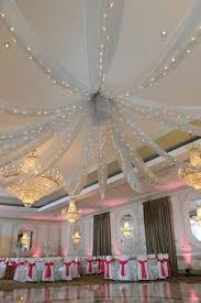 Silver Organza Draping With Lights Ceiling Decor Quinceanera Wedding Ceiling Barn Wedding Decorations Wedding Decorations