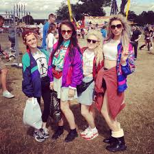 This is because the wardrobes of that time were all about as wild and colorful as that famous puzzle box. 80s All The Way Baby Uk Festival Fashion Rerepresent 80s Festival Vintage Festival Festival Fashion