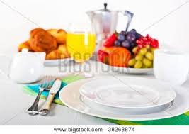 Table set up for continental breakfast: Breakfast Table Image Photo Free Trial Bigstock