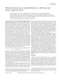 Pdf Skeletal Muscle Mass And Distribution In 468 Men And