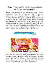 Is a creature collector game, similar to tamagotchi or, if you really squint your eyes and pretend, pokemon. Hack Free Adopt Me Pets Generator No Human Verification Legendary Pets By Free Adopt Me Pets Generator 2021 Issuu