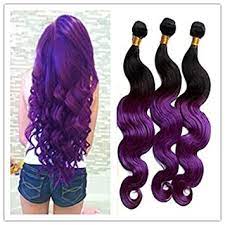 24 inch 100% human ombre hair double drawn curly virgin hair view more. Purple Ombre Hair Black And Purple Cheap Inch Inch Brazilian Human Hair Extension Weave Free Shipping 300 G Pack Of 3 Amazon De Beauty
