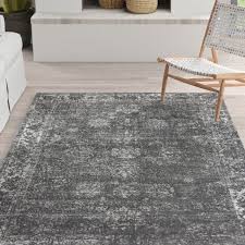 Black And Silver Area Rug Mistana Brandt Dark Gray Area Rug Reviews Wayfair Area Rugs Silver Area Rug Grey Area Rug