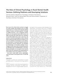 The psychological services center provides outreach as a professional counseling resource center to regent's students and the hampton roads community. Pdf The Role Of Clinical Psychology In Rural Mental Health Services Defining Problems And Developing Solutions