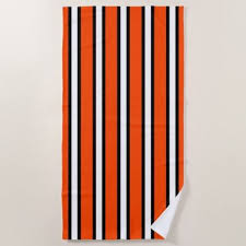 Black And White Striped Beach Towels Black Orange And White Vertical Stripes Beach Towel Orange Beach Towel Trendy Beach Towel Striped Beach Towel