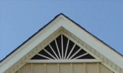 Ekena millwork gvro24tdk round gable vent with keystones, decorative, 24w x 24h x 1 1/8p, factory primed white. Welcome To Onyx Xteriors We Offer Decorative Aluminum Gable Vents Gable Vents Exterior Decor House Exterior