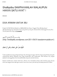 Maybe you would like to learn more about one of these? Doa Arwah Untuk Ibu Shafiqolbu Pdf