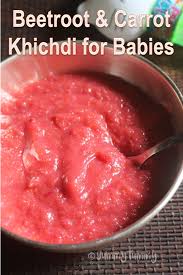 Beetroot Carrot Khichdi For Babies Instant Lunch For Babies Recipe Beetroot Recipes Beetroot Baby Food Recipes