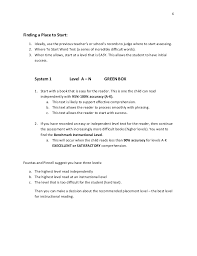 Fountas And Pinnell Bas Handout For Inservice