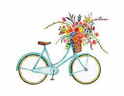 Fill your cart with color today! Watercolor Bicycle Flowers Basket Summer Illustration White Background Design Prints Back Bicycle Painting Bicycle Illustration Watercolor Flower Illustration