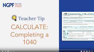 Refer to this document for all answer keys for activities, projects, case studies, and more that are included in next gen personal finance's f ull year course. Teacher Tip Calculate Completing A 1040 Blog