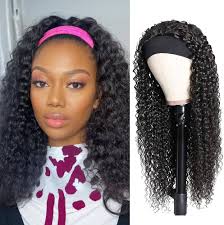 Amazon.com : Unvizossa Deep Wave Headband Wig Human Hair 16 Inch Curly  Headband Human Hair Wig for Black Women Wear and Go Glueless Wig Deep Curly  None Lace Front Wig Human Hair