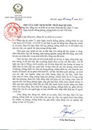 Ông có trình độ cử nhân lí luận chính trị đcsvn. ThÆ° Cá»§a Chá»§ Tá»‹ch NÆ°á»›c Tráº§n Ä'áº¡i Quang Nhan Dá»‹p Ká»· Niá»‡m 71 NÄƒm Ngay Truyá»n Thá»'ng Phong Chá»'ng Thien Tai Cá»§a Viá»‡t Nam