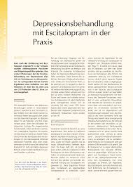 Depressionsbehandlung Mit Escitalopram In Der Praxis Rosenfluh Ch