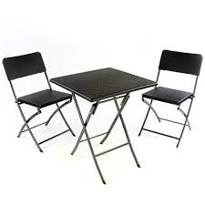 Nexos 3er Set Garnitur Tischset Mit 2 Stuhlen 1 Tisch Balkonset In Rattan Optik Schwarz Bistroset Klappbar Garten Terrasse Ba Tischset Garten Terrasse Hochbeet
