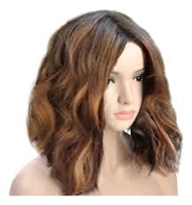 Corto Ondulado Bobo Cabello Humano Rosa Neta Peluca Glueless