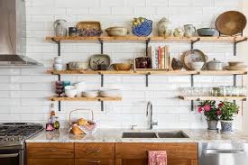 things to store on open kitchen shelves