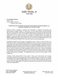 Lighted fishing piers, picnic areas, playground. Construction To Begin On Road And Parking Improvements At Adolph Thomae Jr County Park Cameron County