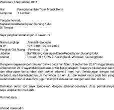 15 contoh surat izin sekolah, kerja, kegiatan, dll paling lengkap. 10 Contoh Surat Izin Tidak Masuk Kerja Umum Sakit Pns Dll
