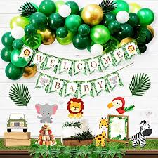 Buy Ola Memoirs Jungle Theme Safari Baby Shower Decorations Lush Green Balloon Arch Backdrop Pre Strung Banner Animal Centerpieces Tropical Leaves Gender Neutral Theme Party Supplies Boy Or Girl Online In Turkey B081f717nw