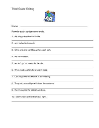 20 3rd Grade Editing Worksheets Della Simmons In 2020 Counting Worksheets For Kindergarten Writing Sentences Worksheets 6th Grade Worksheets