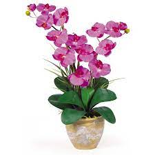 Nearly Natural 25 In Orchid Artificial Silk Arrangement Flowers Lowes Com Orchid Flower Arrangements Silk Orchids Arrangements Orchid Arrangements