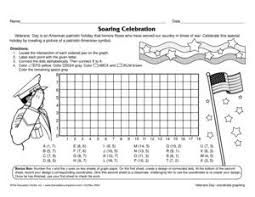 A Math Worksheet In Honor Of Veterans Day That Provides Practice Graphing Coordinates Themailbox Coordinate Graphing Veterans Day Activities Math Worksheet