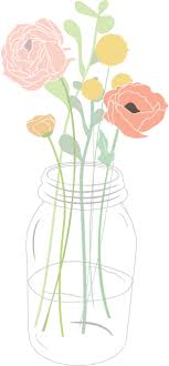 Pin By Alissa Suckiel On Prints Illustrations Fabrics Designs Mason Jar Clip Art Mason Jar Flowers Clip Art