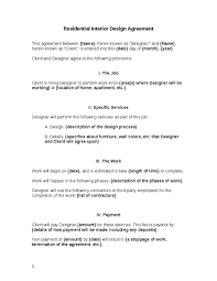 Interior Design Contract Agreement Free Printable Documents Design Contract Interior Design Contract Template Contract Interior Design