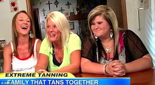 From A 4 000 Tanning Bed To Baby Oil And Iodine Meet The Mother And Two Daughters Addicted To Sunbathing Daily Mail Online