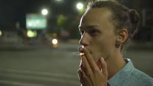 Young Blond Man Earrings Lighting Cigarette Ina Street Night Portrait —  Stock Video © operator1975 #218119418