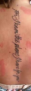 When i was in treatment for my eating disorder, my twin sister got my childhood nickname (xa) tattooed behind her right ear, and later i got her initials. For I Know The Plans I Have For You Jeremiah 29 11 Jeremiah 29 11 Tattoo Tattoo Quotes Jeremiah 29 11