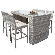Buy tkc fairmont 9 piece 80 glass top patio dining set in sesame at walmart.com Tkc Fairmont 7 Piece Glass Top Patio Pub Set In Vanilla Cream Walmart Com Walmart Com