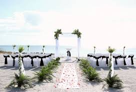 White Elegance Black Florida Beach Wedding Siesta Destination Wedding Wedding Planning Beach Wedding White Wedding Beach Ceremony Beach Wedding Packages