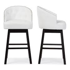 Get free shipping on qualified white bar stools or buy online pick up in store today in the furniture department. Baxton Studio Avril White Faux Leather Upholstered 2 Piece Bar Stool Set 2pc 6598 Hd The Home Depot