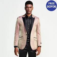 Our guide to wedding attire for men will set you up for success to look your best. Rose Gold Tuxedo Jacket Shiny Slim Fit With Peak Lapel Blazer Prom Wedding Perfect Tux