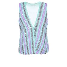 Red paillette very long (2.5) 64mm drop shaped sequin with top hole vintage made in the usa aserendipitousshop 5 out of 5 stars (138) $ 6.49. Top Nenette Abbigliamento Top Nenette Con Paillette Rigate Azzurro