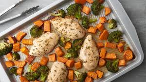 Chicken Sweet Potato Broccoli Sheet Pan Dinner Recipe Pillsbury Com