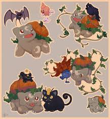 Growlithe's coat is noticeably longer on its chest and tail. I Drew Some Autumn Themed Bulbasaurs In The Spirit Of The Season Pokemon