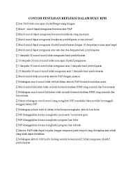 Contoh penulisan refleksi praktikum (1). Contoh Refleksi Rph Praktikum