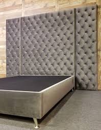 Shop wayfair for the best tufted wall panels. Charcoal Gray Velvet Deep Button Tufted Wall Panel Headboard With Platform Bed Frame 10 Feet Tall X 12 Fe Upholstered Wall Panels Upholstered Walls Headboard