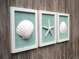 Cottage Chic Set Of Beach Wall Art Sea Shells Home Decor Beach Wall Art Bathroom Wall Decor Wall Ar Beach Wall Art Decor Beach Bathroom Decor Dorm Wall Art
