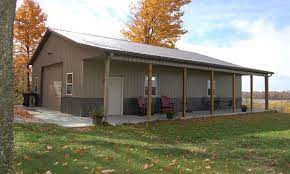 Pole Barn Custom Garage With Porch From Pole Barns Direct Building A Pole Barn Pole Barn House Plans Pole Barn