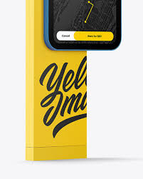 Totem With Touchscreen Mockup In Outdoor Advertising Mockups On Yellow Images Object Mockups
