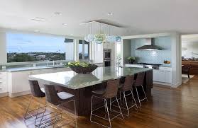 Contemporary Kitchen With L Shaped Flush Breakfast Bar Complex Granite Counters Pendant Li Chairs For Kitchen Island Kitchen With Big Island Kitchen Design